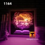 1164. Book Lover - Paper cut light box template, shadow box, 3D papercut lightbox svg file DIY, cutting cricut