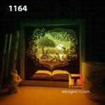 1164. Book Lover - Paper cut light box template, shadow box, 3D papercut lightbox svg file DIY, cutting cricut - Image 2