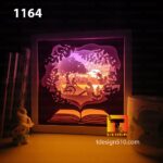 1164. Book Lover - Paper cut light box template, shadow box, 3D papercut lightbox svg file DIY, cutting cricut - Image 3