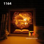 1164. Book Lover - Paper cut light box template, shadow box, 3D papercut lightbox svg file DIY, cutting cricut - Image 4