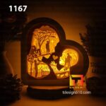 1167. Love Dad Heart - Paper cutting lamp 3D shadow box, Light box template, papercut lightbox svg file DIY, cricut - Image 4