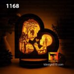 1168. Fathers Day Heart - Paper cutting lamp 3D shadow box, Light box template, papercut lightbox svg file DIY, cricut - Image 4