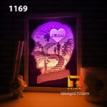 #22 Combo Fathers Day - Heart Paper cutting lamp 3D shadow box, Light box template, papercut lightbox svg file DIY, cricut - Image 4