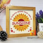 2007. Sunflower - 3D shadow box Paper cutting templates, papercut crafting svg file DIY, gift Cricut Silhouette