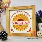 2007. Sunflower - 3D shadow box Paper cutting templates, papercut crafting svg file DIY, gift Cricut Silhouette - Image 3