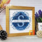2008. Split Monogram A-Z - 3D shadow box Paper cutting templates, papercut crafting svg file DIY, gift Cricut Silhouette