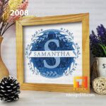2008. Split Monogram A-Z - 3D shadow box Paper cutting templates, papercut crafting svg file DIY, gift Cricut Silhouette - Image 4