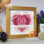 2009. Anniversary - 3D shadow box Paper cutting templates, papercut crafting svg file DIY, gift Cricut Silhouette