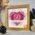 2009. Anniversary - 3D shadow box Paper cutting templates, papercut crafting svg file DIY, gift Cricut Silhouette - Image 3