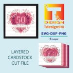2009. Anniversary - 3D shadow box Paper cutting templates, papercut crafting svg file DIY, gift Cricut Silhouette - Image 2