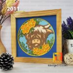 2011. Highland Cow - 3D shadow box Paper cutting templates, papercut crafting svg file DIY, gift Cricut Silhouette - Image 3