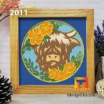 2011. Highland Cow - 3D shadow box Paper cutting templates, papercut crafting svg file DIY, gift Cricut Silhouette - Image 4