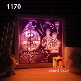 1170. Doctor Nurse - Paper cut light box template, shadow box, 3D papercut lightbox svg file DIY, cutting cricut