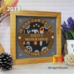 2013. Dad's Workshop - 3D shadow box Paper cutting templates, papercut crafting svg file DIY, gift Cricut Silhouette - Image 3