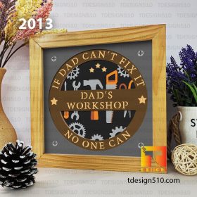 2013. Dad's Workshop - 3D shadow box Paper cutting templates, papercut crafting svg file DIY, gift Cricut Silhouette
