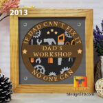 2013. Dad's Workshop - 3D shadow box Paper cutting templates, papercut crafting svg file DIY, gift Cricut Silhouette - Image 4