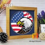 2014. American Eagle - 3D shadow box Paper cutting templates, papercut crafting svg file DIY, gift Cricut Silhouette - Image 4