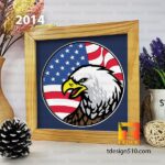 2014. American Eagle - 3D shadow box Paper cutting templates, papercut crafting svg file DIY, gift Cricut Silhouette
