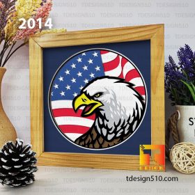 2014. American Eagle - 3D shadow box Paper cutting templates, papercut crafting svg file DIY, gift Cricut Silhouette