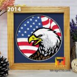 2014. American Eagle - 3D shadow box Paper cutting templates, papercut crafting svg file DIY, gift Cricut Silhouette - Image 3