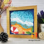 2015. Beach - 3D shadow box Paper cutting templates, papercut crafting svg file DIY, gift Cricut Silhouette - Image 3