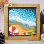 2015. Beach - 3D shadow box Paper cutting templates, papercut crafting svg file DIY, gift Cricut Silhouette - Image 4