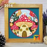 2016. Mushroom house - 3D shadow box Paper cutting templates, papercut crafting svg file DIY, gift Cricut Silhouette - Image 4