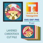 2016. Mushroom house - 3D shadow box Paper cutting templates, papercut crafting svg file DIY, gift Cricut Silhouette - Image 2