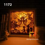 1172. Halloween - Paper cut light box template, shadow box, 3D papercut lightbox svg file DIY, cutting cricut - Image 3