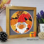 2019. Autumn Gnome - 3D shadow box Paper cutting templates, papercut crafting svg file DIY, gift Cricut Silhouette