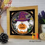 2020. Halloween Gnome - 3D shadow box Paper cutting templates, papercut crafting svg file DIY, gift Cricut Silhouette