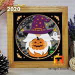 2020. Halloween Gnome - 3D shadow box Paper cutting templates, papercut crafting svg file DIY, gift Cricut Silhouette - Image 4