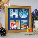 2021. Beach Home - 3D shadow box Paper cutting templates, papercut crafting svg file DIY, gift Cricut Silhouette - Image 4
