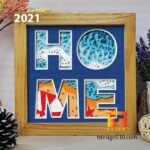 2021. Beach Home - 3D shadow box Paper cutting templates, papercut crafting svg file DIY, gift Cricut Silhouette - Image 3