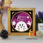 2022. Halloween Hey Boo - 3D shadow box Paper cutting templates, papercut crafting svg file DIY, gift Cricut Silhouette - Image 3