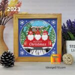2023. Christmas Gnome - 3D shadow box Paper cutting templates, papercut crafting svg file DIY, gift Cricut Silhouette - Image 4