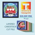 2023. Christmas Gnome - 3D shadow box Paper cutting templates, papercut crafting svg file DIY, gift Cricut Silhouette - Image 2