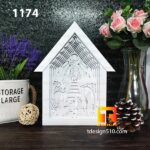 1174. Jesus Christmas House - Paper cutting lamp 3D shadow box, Light box template, papercut lightbox svg file DIY, cricut - Image 6