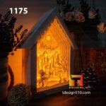 1175. Snowman House - Paper cutting lamp 3D shadow box, Light box template, papercut lightbox svg file DIY, cricut - Image 5