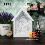 1175. Snowman House - Paper cutting lamp 3D shadow box, Light box template, papercut lightbox svg file DIY, cricut - Image 6