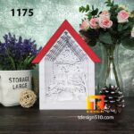 1175. Snowman House - Paper cutting lamp 3D shadow box, Light box template, papercut lightbox svg file DIY, cricut - Image 2