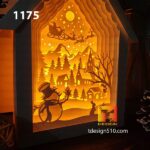 1175. Snowman House - Paper cutting lamp 3D shadow box, Light box template, papercut lightbox svg file DIY, cricut - Image 3