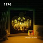1176. Halloween - Paper cut light box template, shadow box, 3D papercut lightbox svg file DIY, cutting cricut - Image 3