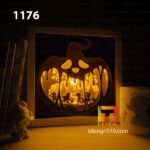 1176. Halloween - Paper cut light box template, shadow box, 3D papercut lightbox svg file DIY, cutting cricut - Image 2