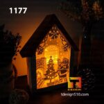 1177. Santa Claus House - Paper cutting lamp 3D shadow box, Light box template, papercut lightbox svg file DIY, cricut - Image 5