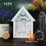 1177. Santa Claus House - Paper cutting lamp 3D shadow box, Light box template, papercut lightbox svg file DIY, cricut - Image 6