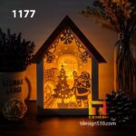 #27 Combo Christmas House - Paper cutting lamp 3D shadow box, Light box template, papercut lightbox svg file DIY, cricut - Image 4