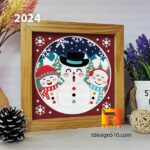 2024. Snowman - 3D shadow box Paper cutting templates, papercut crafting svg file DIY, gift Cricut Silhouette