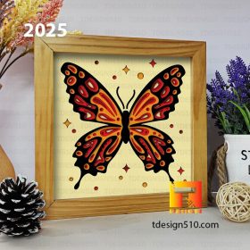 2025. Butterfly - 3D shadow box Paper cutting templates, papercut crafting svg file DIY, gift Cricut Silhouette