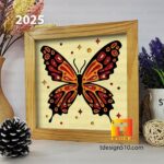 2025. Butterfly - 3D shadow box Paper cutting templates, papercut crafting svg file DIY, gift Cricut Silhouette - Image 3